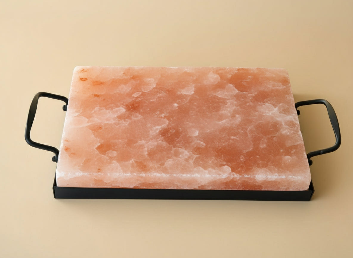 Salt Slab with Iron Tray